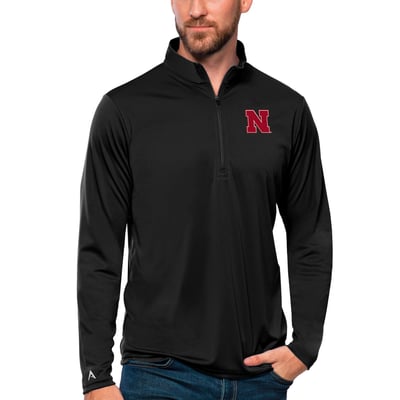 Nebraska Huskers Antigua Tribute Quarter-Zip Top - Black