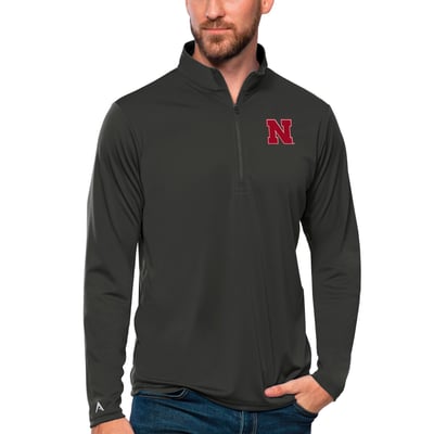 Nebraska Huskers Antigua Tribute Quarter-Zip Top - Charcoal