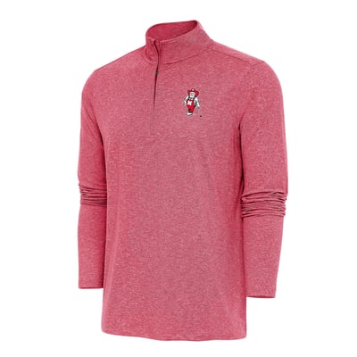  Nebraska Huskers Antigua Hunk Quarter-Zip Top - Heather Scarlet