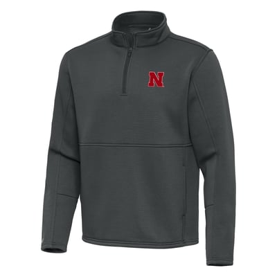 Nebraska Huskers Antigua Twist Quarter-Zip Pullover Jacket - Pewter