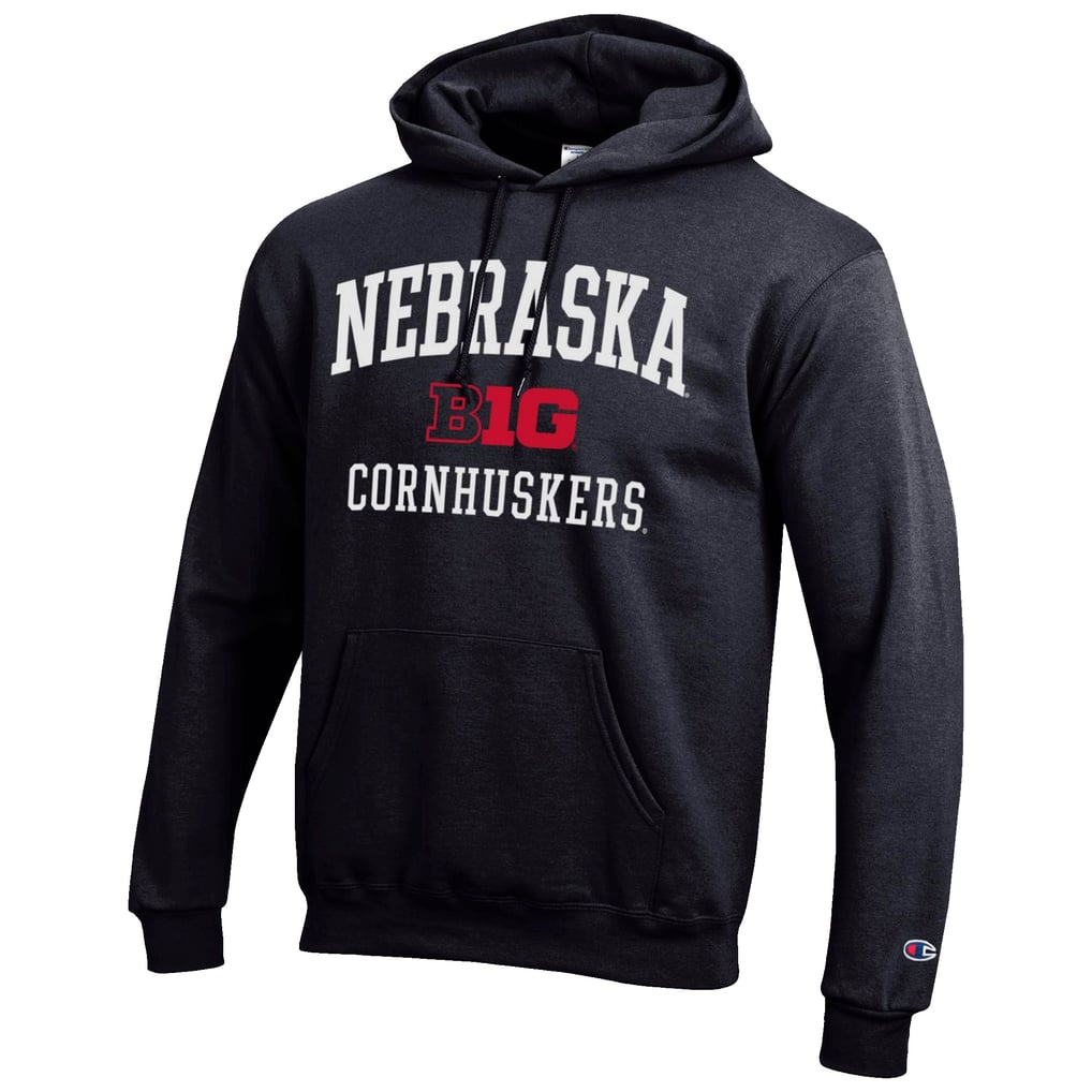 Nebraska Huskers Champion Big 10 Powerblend Pullover Hoodie - Black