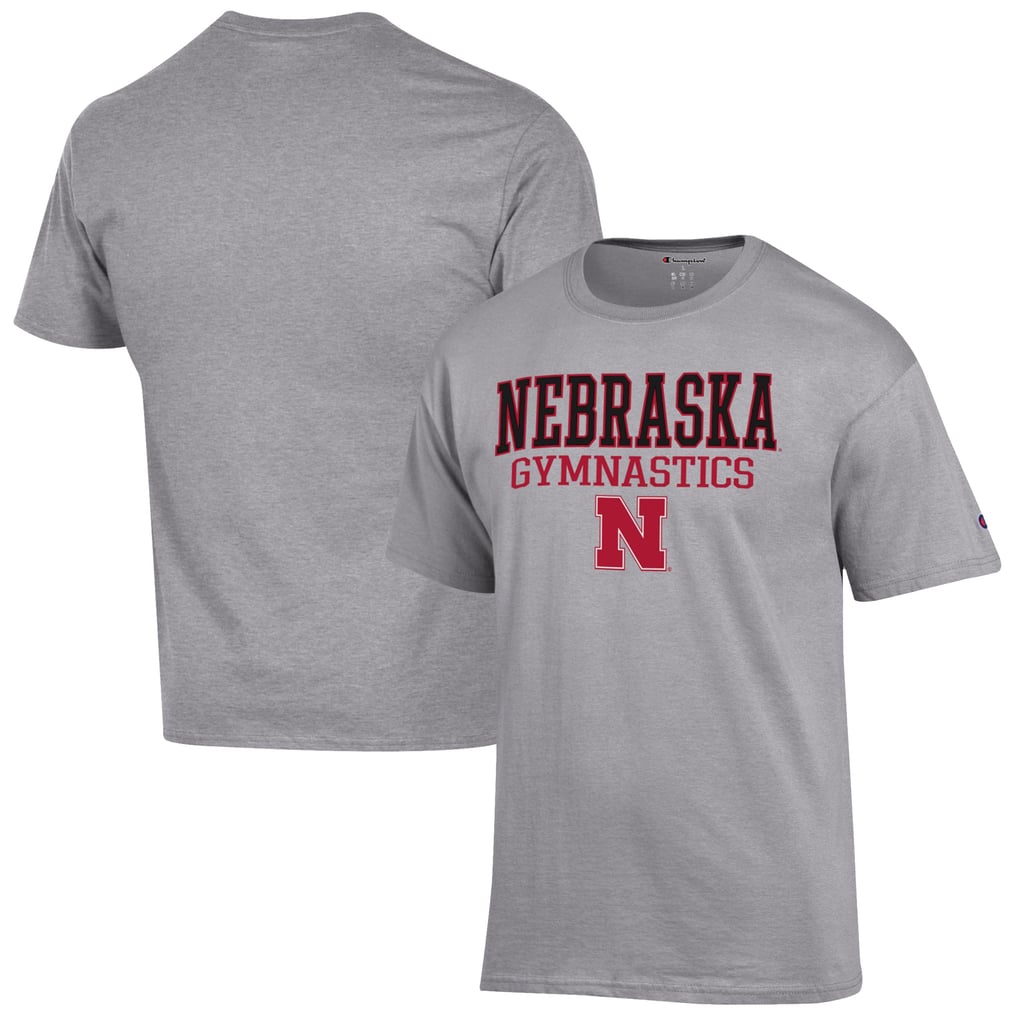  Nebraska Huskers Champion Gymnastics Stack T-Shirt - Gray