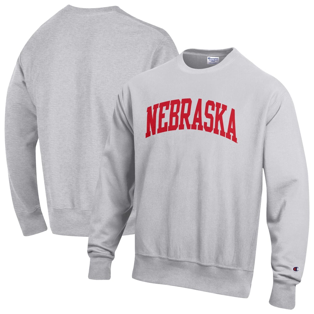 Nebraska Huskers Champion Reverse Weave Fleece Sweatshirt - Gray