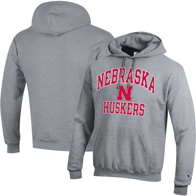 Nebraska Huskers Champion High Motor Pullover Hoodie - Heather Gray