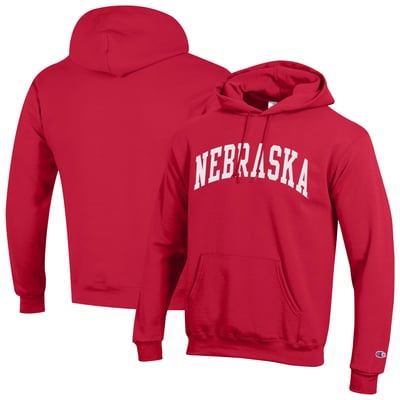  Nebraska Huskers Champion Basic Arch Fleece Pullover Hoodie - Scarlet