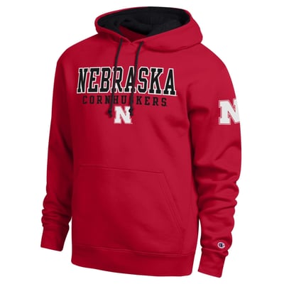  Nebraska Huskers Champion Contrast Hoodie - Scarlet
