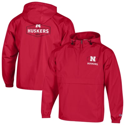 Nebraska Huskers Champion Delay Packable Half-Zip Jacket - Scarlet
