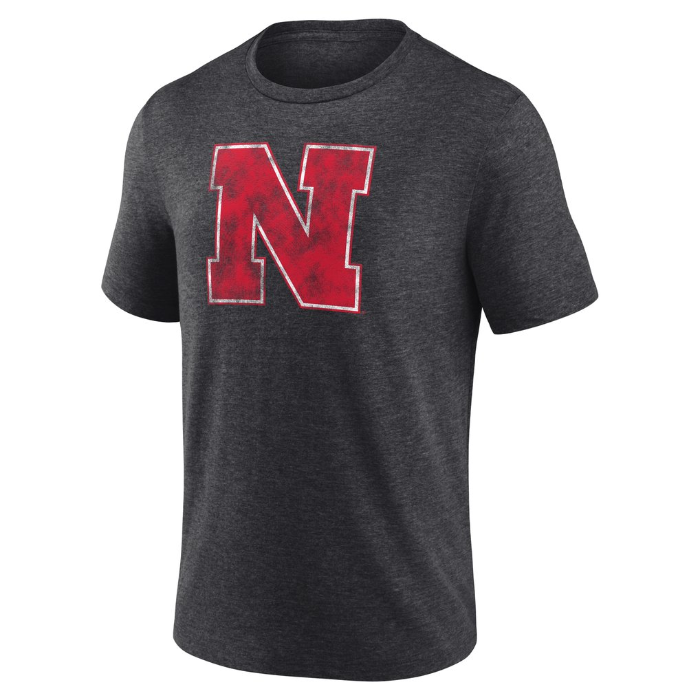 Nebraska Huskers Classic Primary Tri-Blend T-Shirt - Charcoal