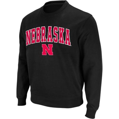 Nebraska Huskers Colosseum Arch & Logo Crew Neck Sweatshirt - Black