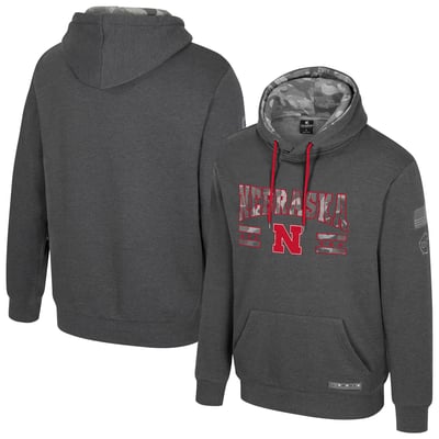  Nebraska Huskers Colosseum Operation Hat Trick Squad Hoodie - Heather Charcoal
