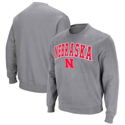 Nebraska Huskers Colosseum Arch & Logo Pullover Sweatshirt - Heather Gray