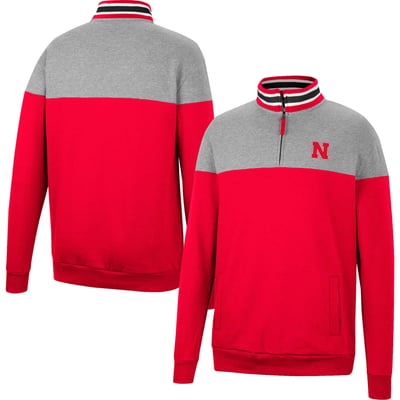 Nebraska Huskers Colosseum Be the Ball Quarter-Zip Top - Heathered Gray/Scarlet