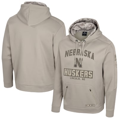  Nebraska Huskers Colosseum Operation Hat Trick Battalion Hoodie - Oatmeal
