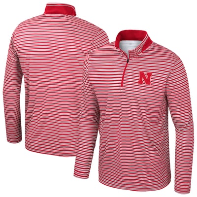 Nebraska Huskers Colosseum Striped Quarter-Zip Top - Scarlet