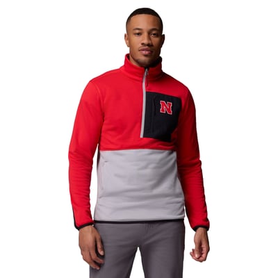 Nebraska Huskers Columbia Hike Omni-Wick Half-Zip Pullover - Scarlet/Gray