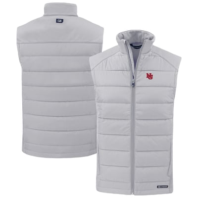 Nebraska Huskers Cutter & Buck Evoke Hybrid Eco Softshell Recycled Full-Zip Vest - Gray