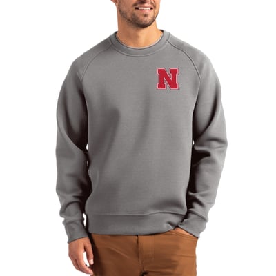 Nebraska Huskers Cutter & Buck Roam Recycled Pullover - Gray
