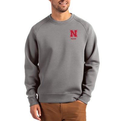 Nebraska Huskers Cutter & Buck Roam Recycled Pullover - Gray