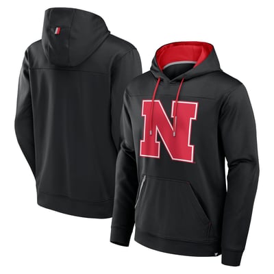  Nebraska Huskers Fanatics Defender Dot Faded Primary Pullover Hoodie - Black
