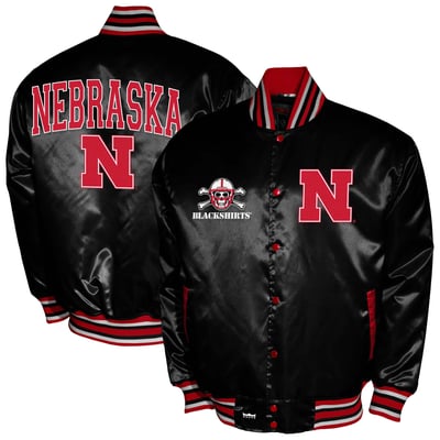 Nebraska Huskers Franchise Club Satin Full-Snap Jacket - Black