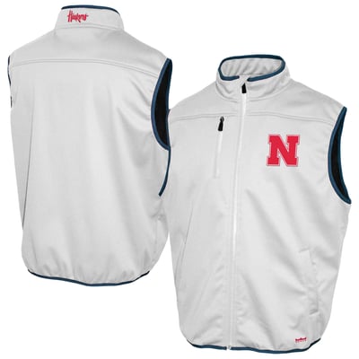 Nebraska Huskers Franchise Club Softshell Full-Zip Vest - White