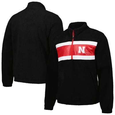 Nebraska Huskers G-III Sports by Carl Banks Pinch Runner Half-Zip Top - Black