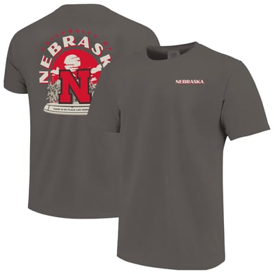  Nebraska Huskers Comfort Colors Team Statue T-Shirt - Gray