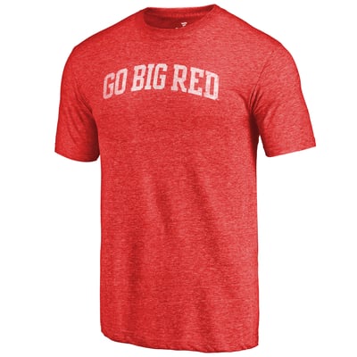 Nebraska Huskers Arched Battle Cry Tri-Blend T-Shirt - Heathered Scarlet