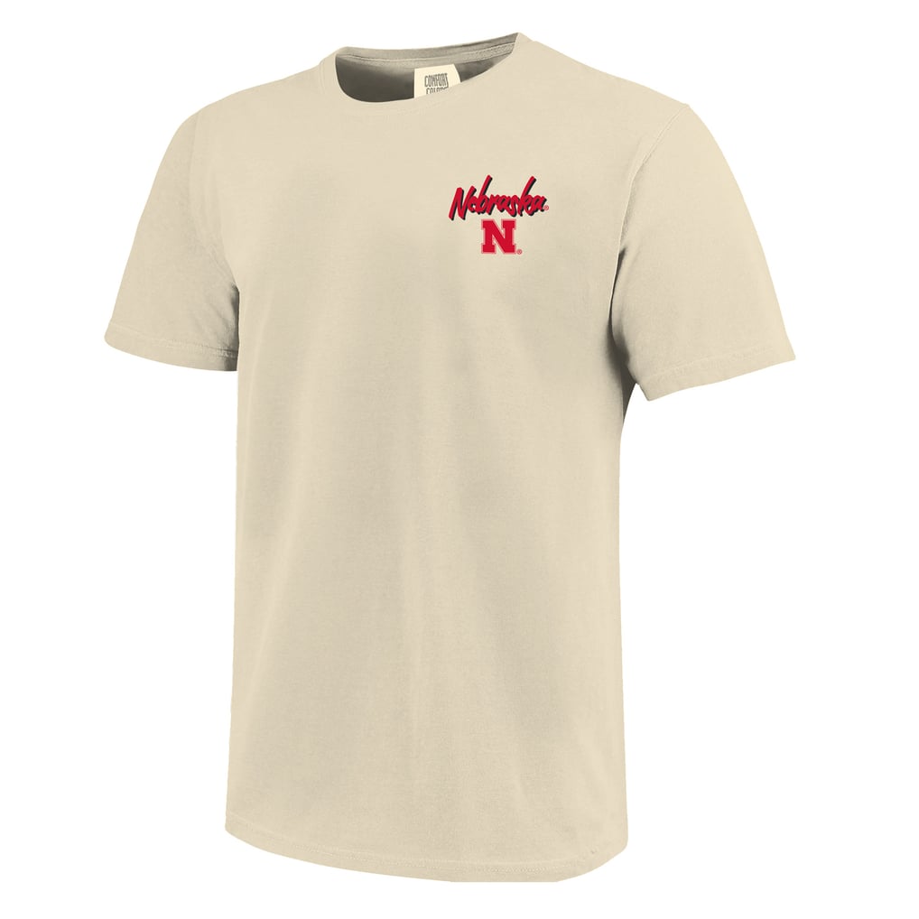  Nebraska Huskers Image One Comfort Colors Hand-Drawn Campus Stack T-Shirt - Natural
