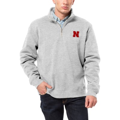 Nebraska Huskers League Collegiate Wear  Essentials 2.0 Fleece Quarter-Zip Jacket - Heather Gray