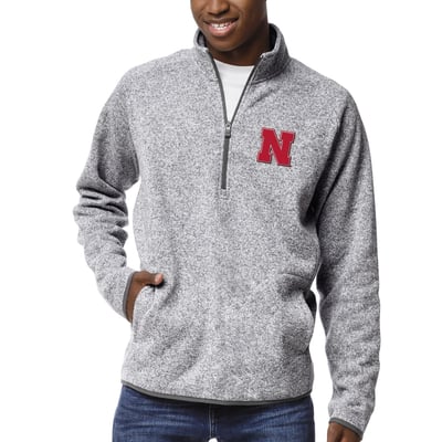 Nebraska Huskers League Collegiate Wear Saranac Raglan Quarter-Zip Jacket - Heather Gray