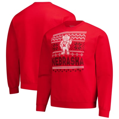  Nebraska Huskers Holiday Fleece Sweatshirt - Red