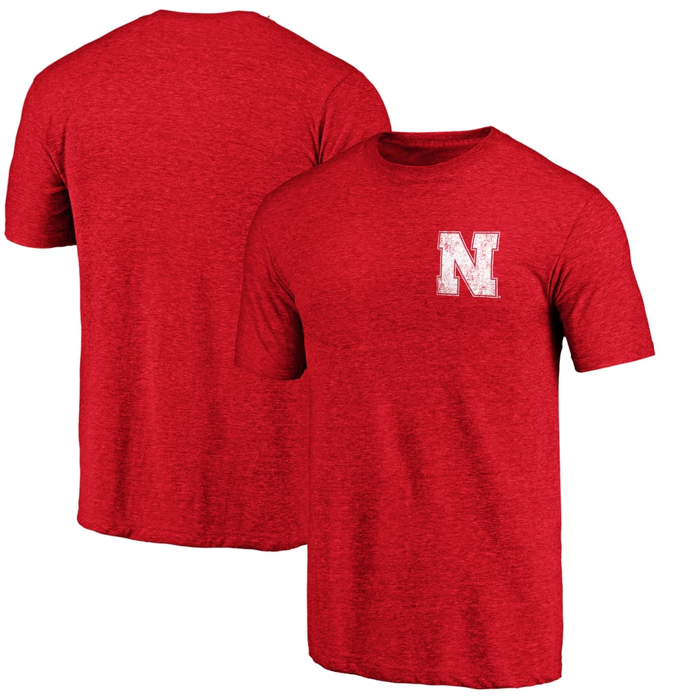 Nebraska Huskers Left Distressed Logo Tri-Blend T-Shirt - Scarlet