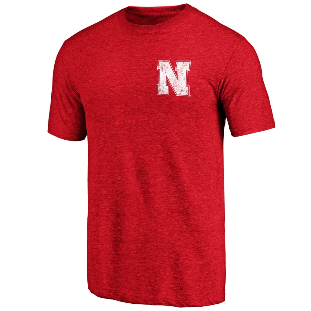 Nebraska Huskers Left Distressed Logo Tri-Blend T-Shirt - Scarlet