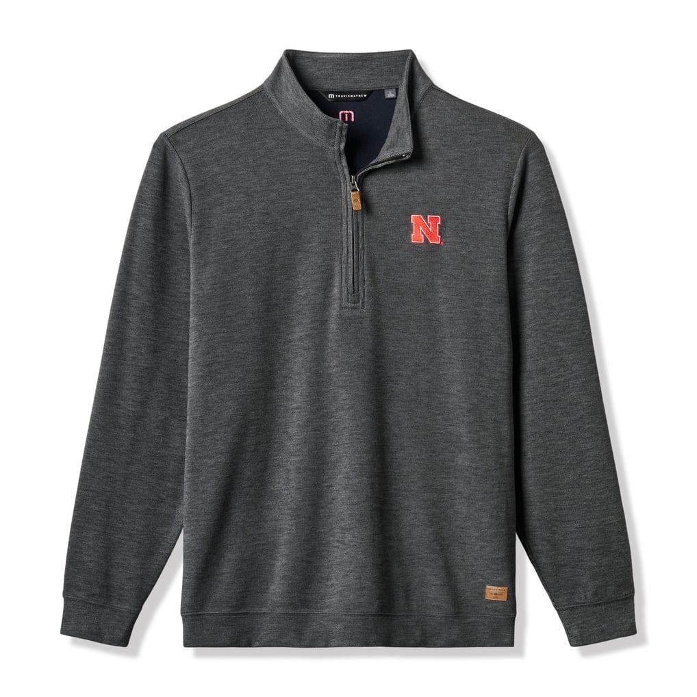 Nebraska Huskers TravisMathew Cloud Home Game Quarter-Zip Tri-Blend Pullover - Heather Black