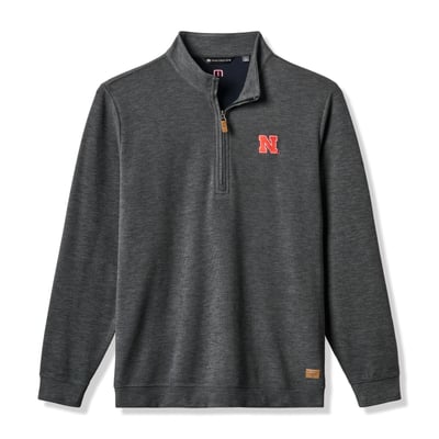 Nebraska Huskers TravisMathew Cloud Home Game Quarter-Zip Tri-Blend Pullover - Heather Black
