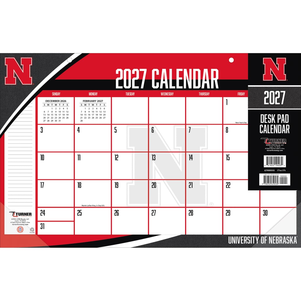 Nebraska Huskers 17" x 11" Desk Pad Calendar