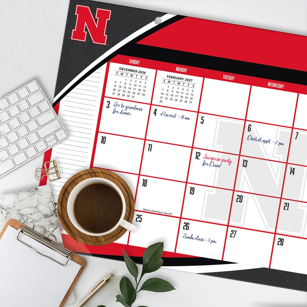 Nebraska Huskers 17" x 11" Desk Pad Calendar