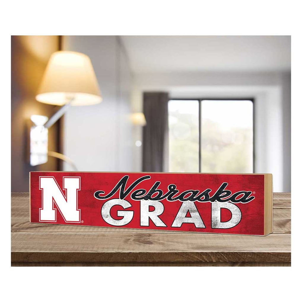 Nebraska Huskers 3" x 13" Grad Block Sign