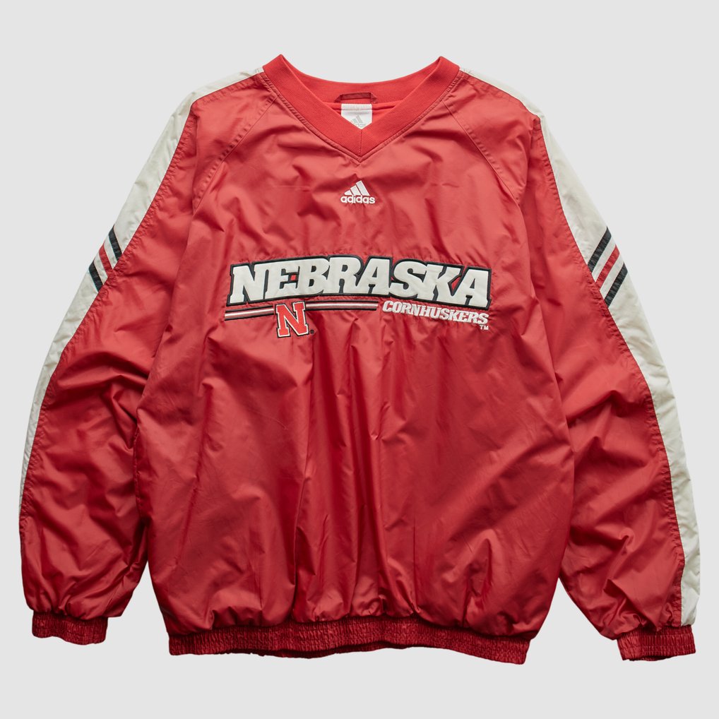 Nebraska Huskers Adidas 2000s Pullover Jacket - Red - L by Fanatics Real Vintage