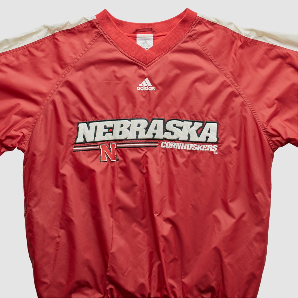 Nebraska Huskers Adidas 2000s Pullover Jacket - Red - L by Fanatics Real Vintage