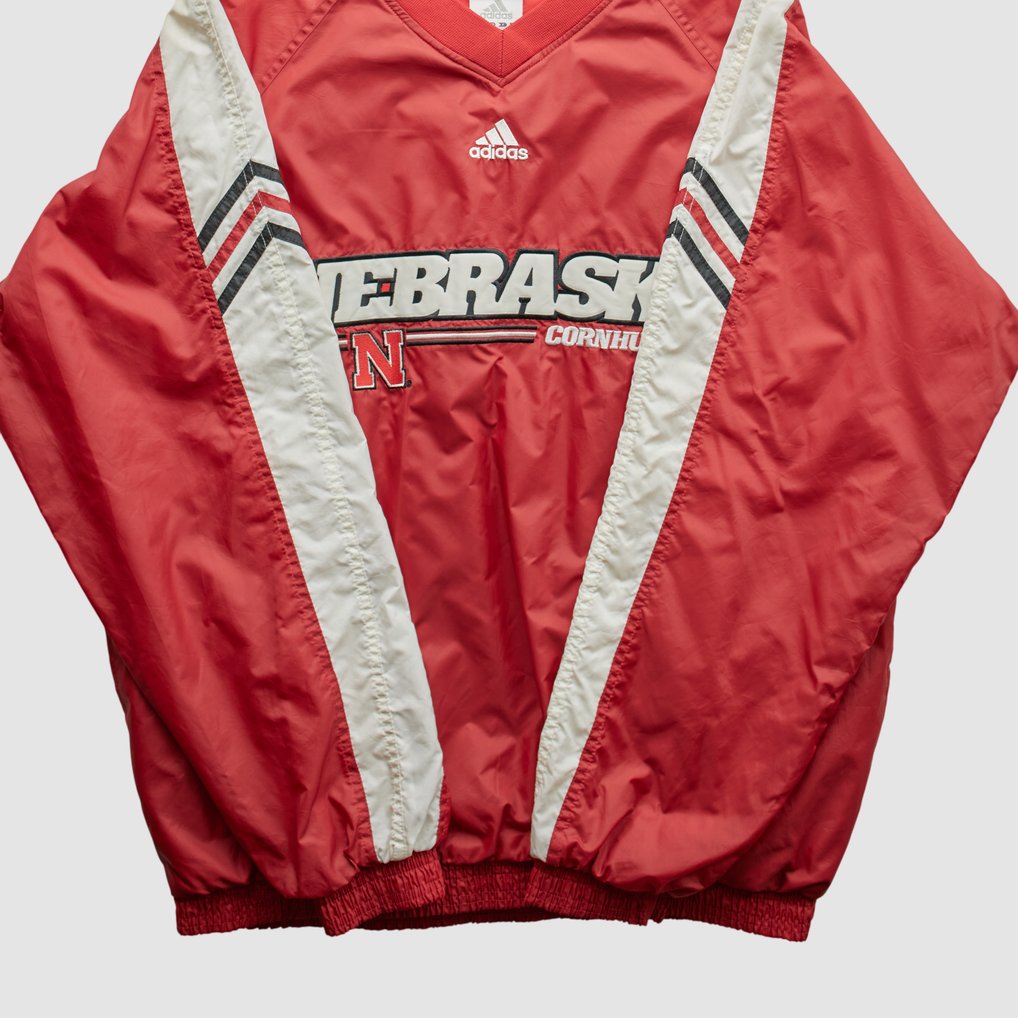 Nebraska Huskers Adidas 2000s Pullover Jacket - Red - L by Fanatics Real Vintage