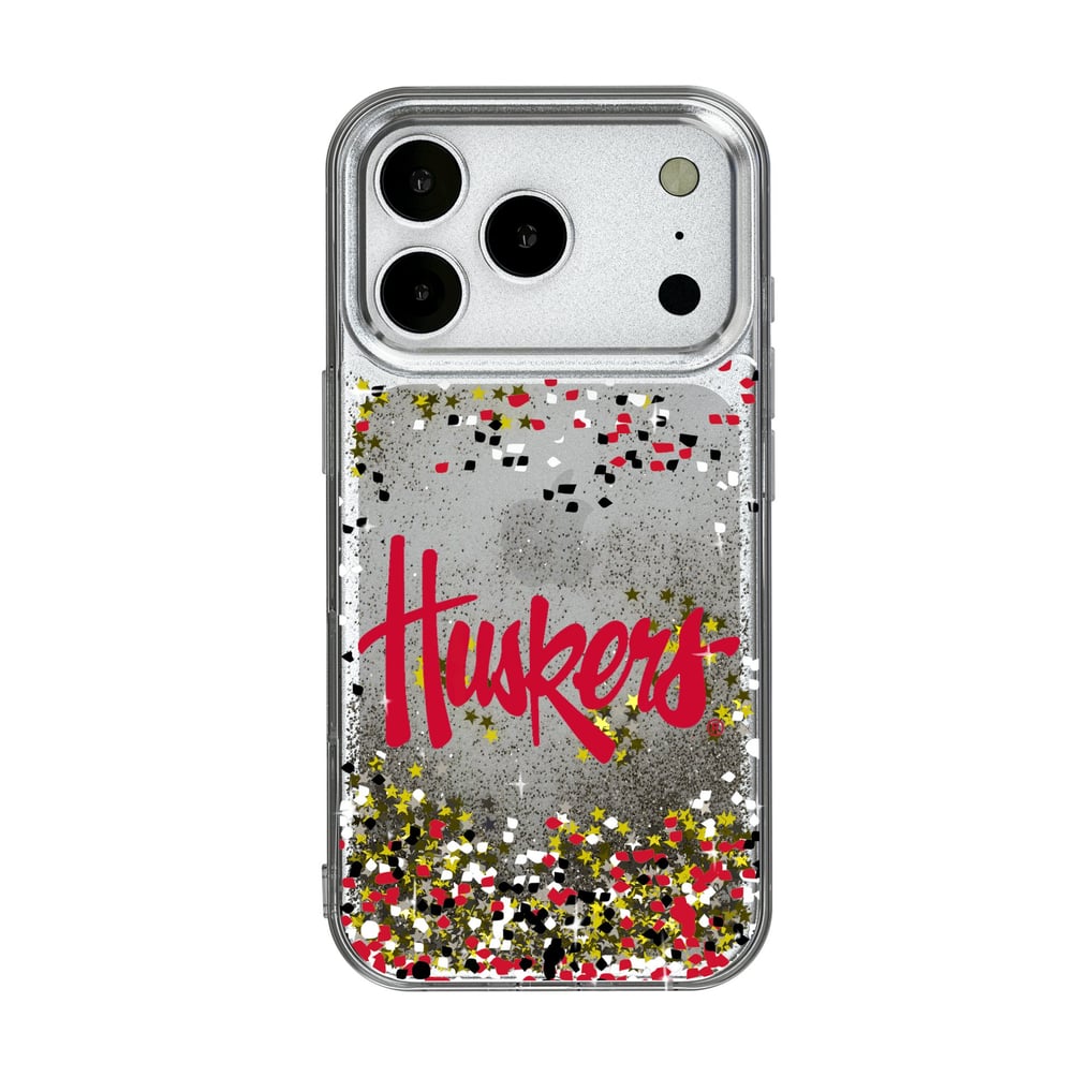 Nebraska Huskers iPhone Glitter Confetti Design Case