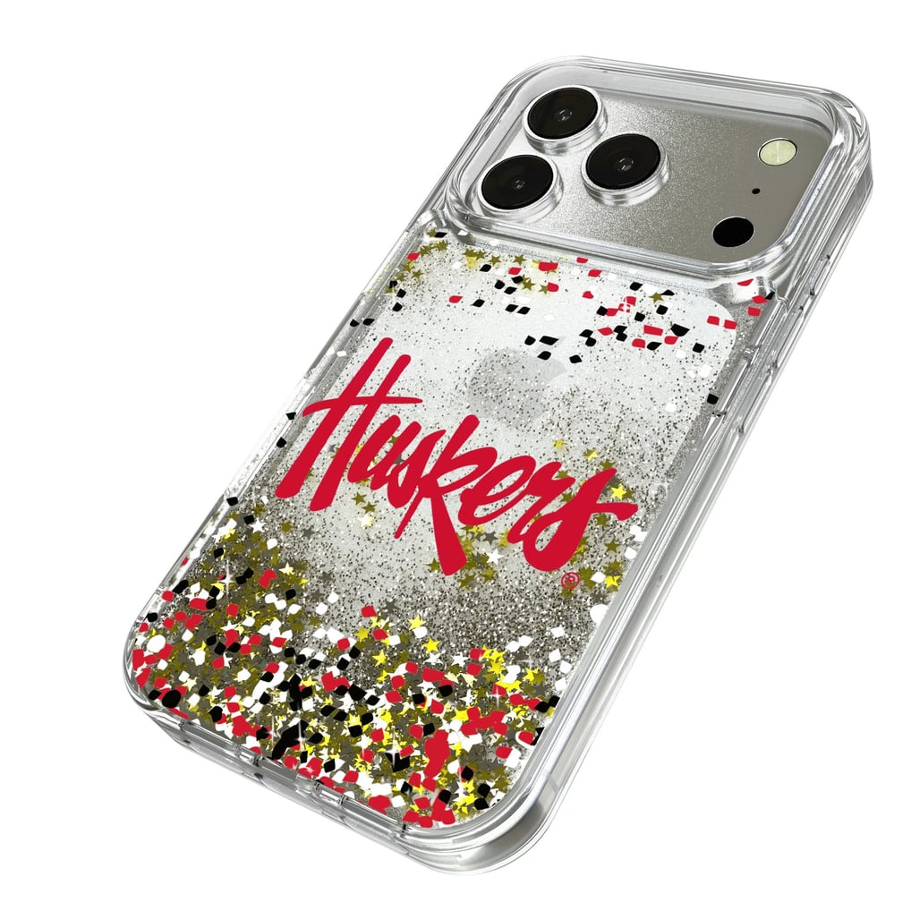 Nebraska Huskers iPhone Glitter Confetti Design Case