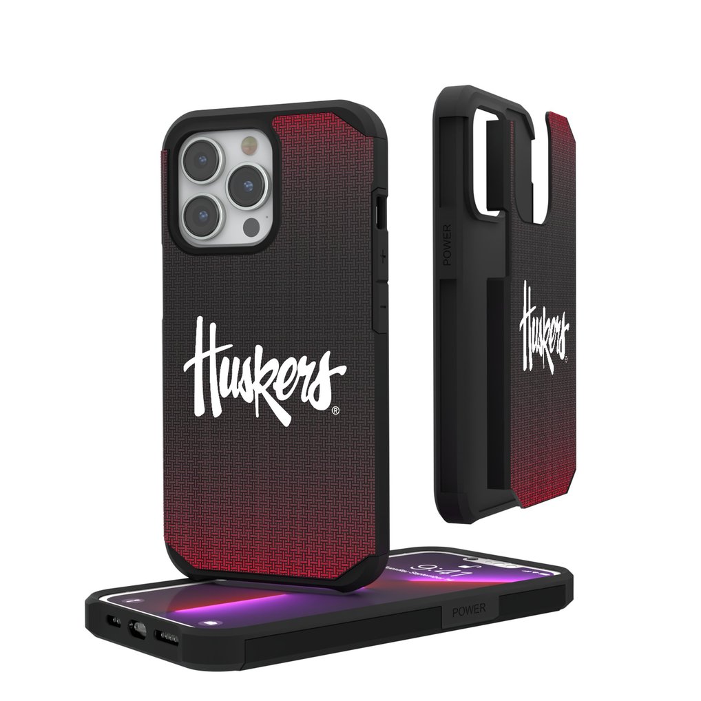 Nebraska Huskers Linen Logo iPhone Rugged Case