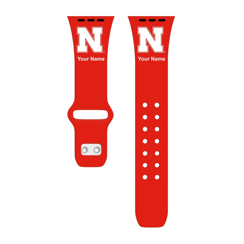 Nebraska Huskers Personalized Silicone Apple Watch Band