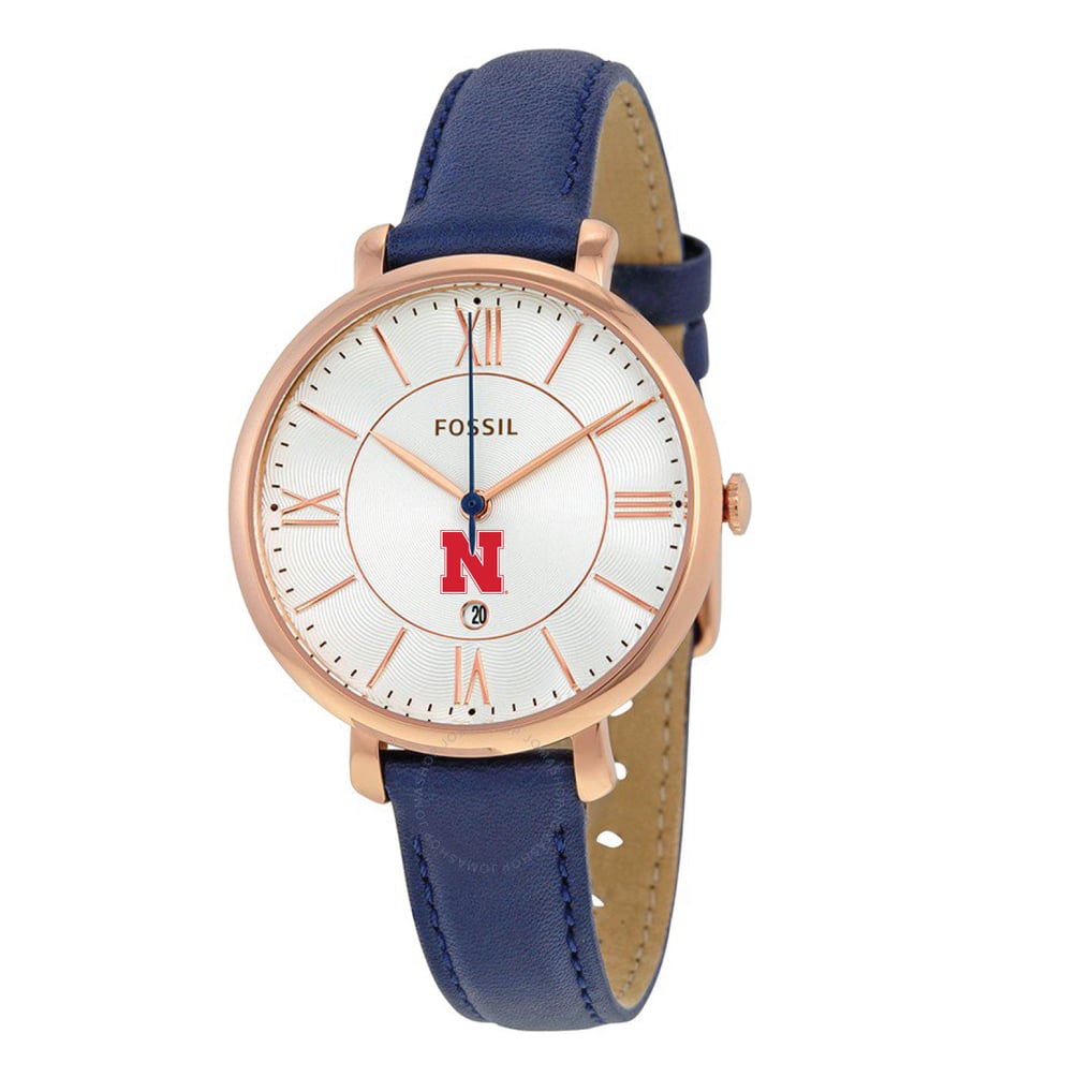 Nebraska Huskers Fossil Women's Jacqueline Leather Watch
