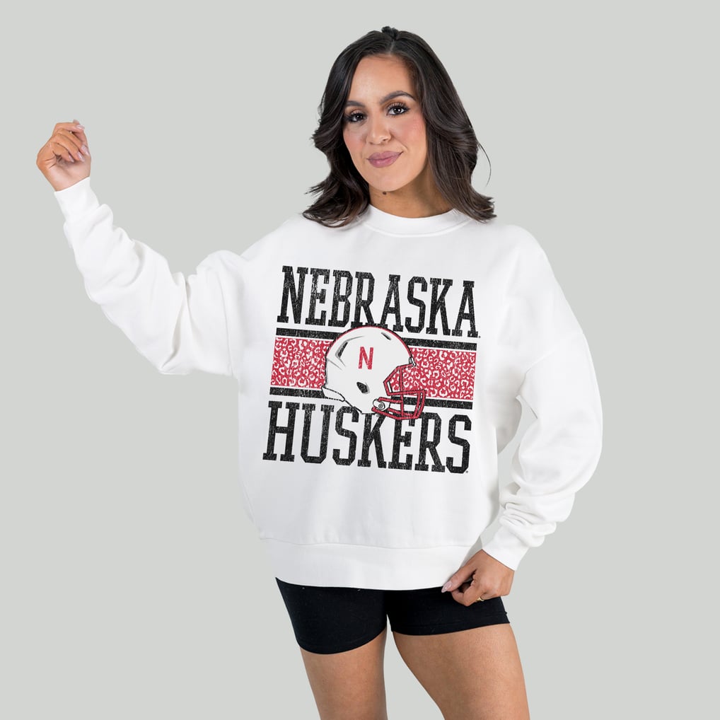 Nebraska Huskers Gameday Couture Women's Fair Catch Pullover Sweatshirt - White