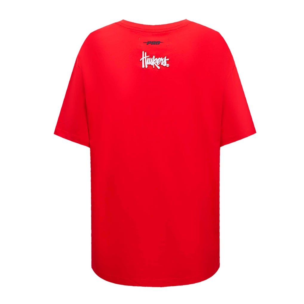 Nebraska Huskers Pro Standard Women's Script Tail Oversized Boyfriend T-Shirt - Scarlet