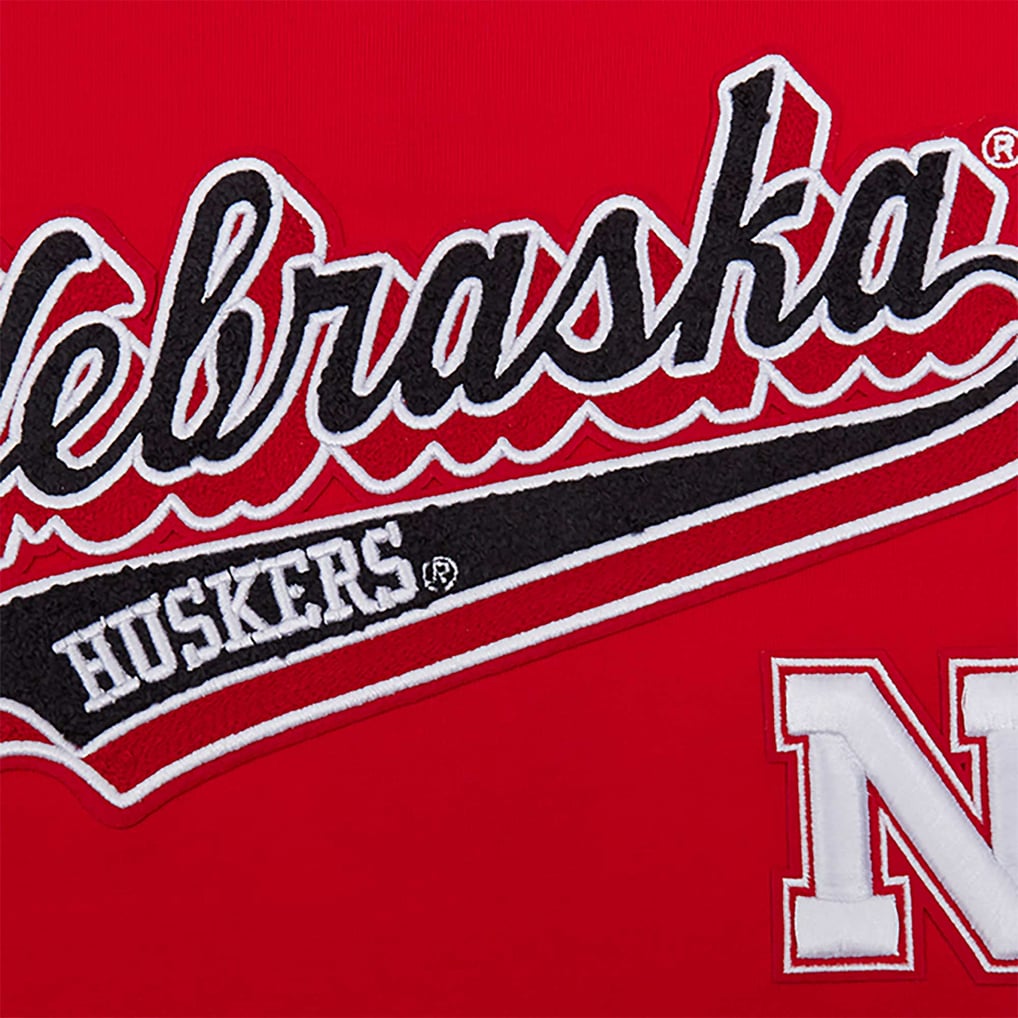 Nebraska Huskers Pro Standard Women's Script Tail Oversized Boyfriend T-Shirt - Scarlet